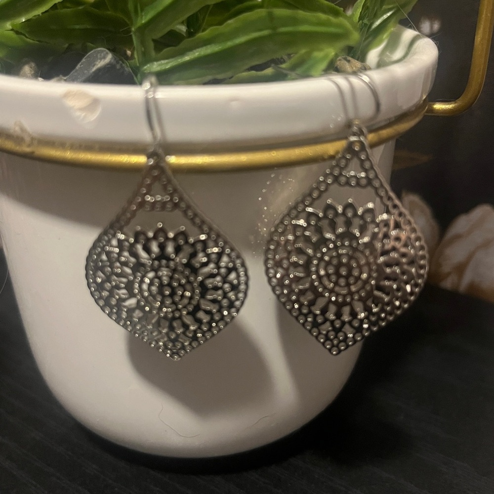 Elegant Silver Filigree Earrings - 2 sets included